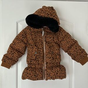 Hanna Andersson down fur hood jacket 100 4T